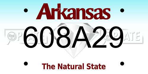 608A29 Arkansas License Plate