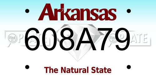 608A79 Arkansas License Plate