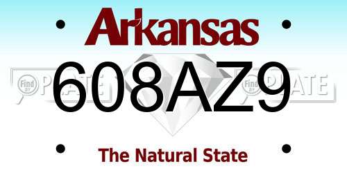 608AZ9 Arkansas License Plate