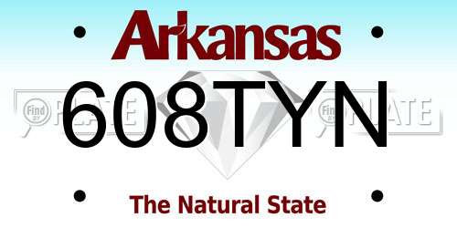 608TYN Arkansas License Plate