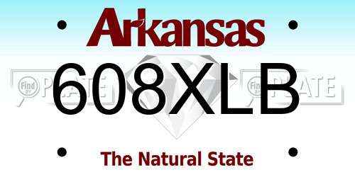 608XLB Arkansas License Plate