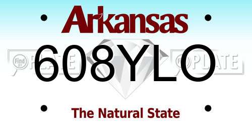 608YLO Arkansas License Plate