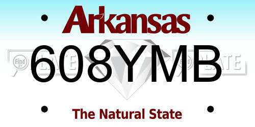 608YMB Arkansas License Plate