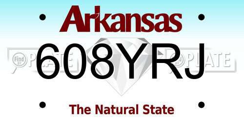 608YRJ Arkansas License Plate