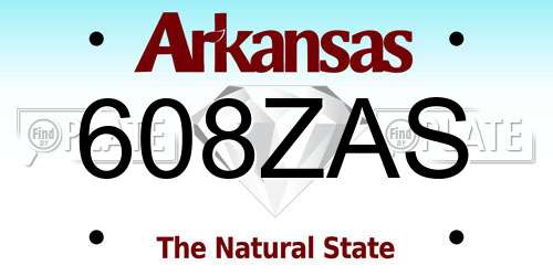 608ZAS Arkansas License Plate