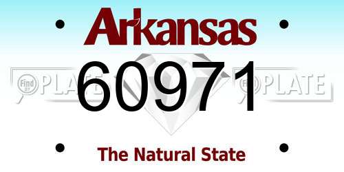 60971 Arkansas License Plate