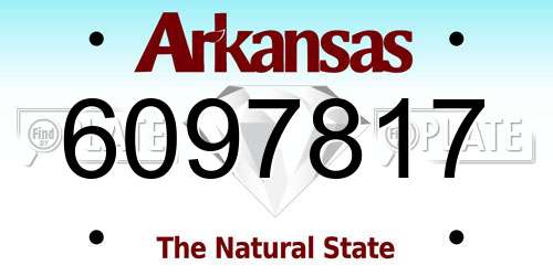 6097817 Arkansas License Plate