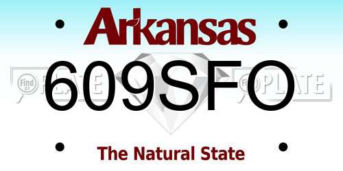 609SFO Arkansas License Plate