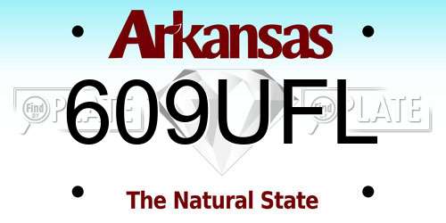 609UFL Arkansas License Plate