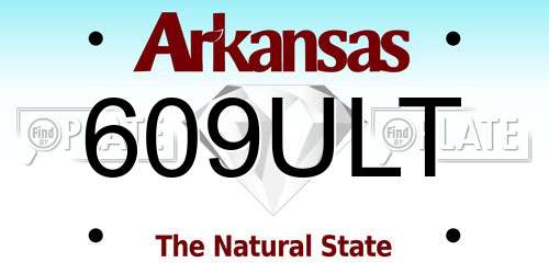 609ULT Arkansas License Plate