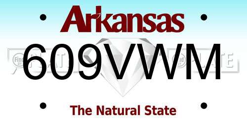 609VWM Arkansas License Plate