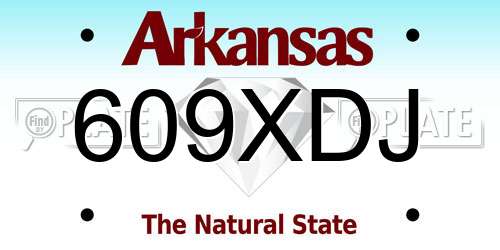 609XDJ Arkansas License Plate