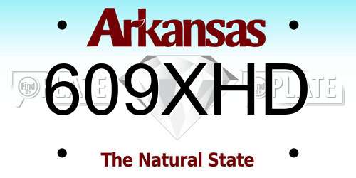 609XHD Arkansas License Plate