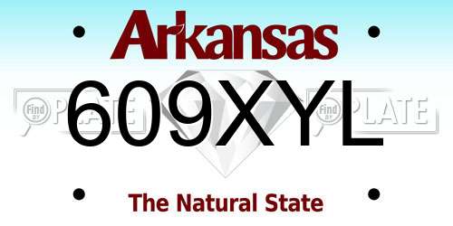 609XYL Arkansas License Plate