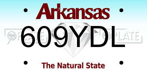 609YDL Arkansas License Plate