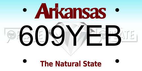 609YEB Arkansas License Plate