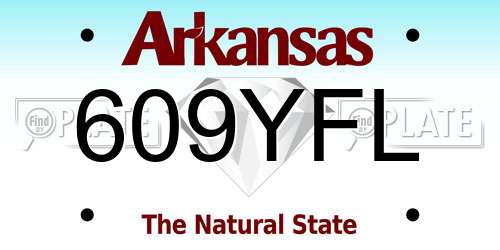 609YFL Arkansas License Plate
