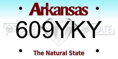 609YKY Arkansas License Plate