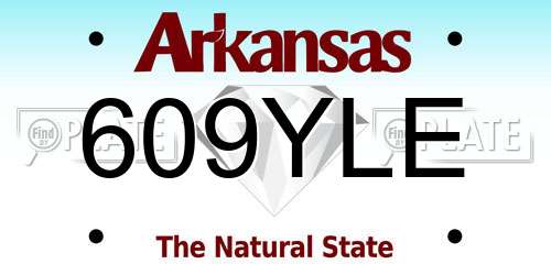 609YLE Arkansas License Plate