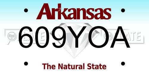 609YOA Arkansas License Plate
