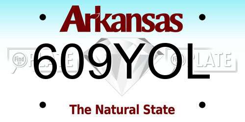 609YOL Arkansas License Plate