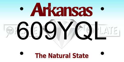 609YQL Arkansas License Plate