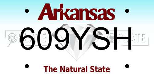 609YSH Arkansas License Plate