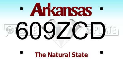 609ZCD Arkansas License Plate