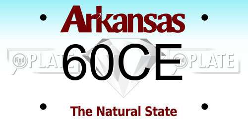 60CE Arkansas License Plate
