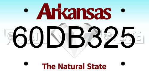 60DB325 Arkansas License Plate