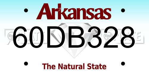 60DB328 Arkansas License Plate