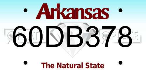 60DB378 Arkansas License Plate