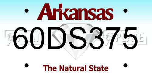 60DS375 Arkansas License Plate