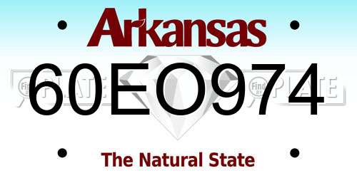 60EO974 Arkansas License Plate