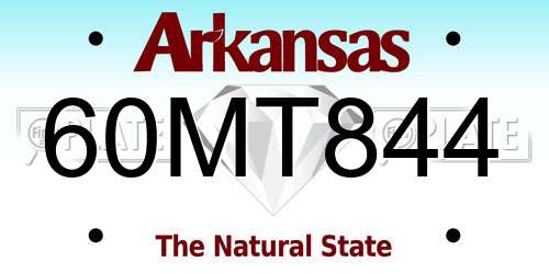 60MT844 Arkansas License Plate