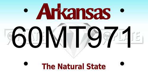 60MT971 Arkansas License Plate