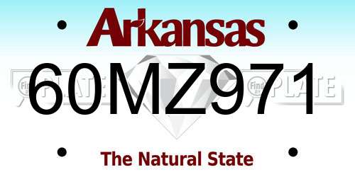 60MZ971 Arkansas License Plate