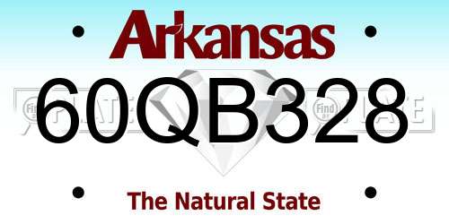 60QB328 Arkansas License Plate