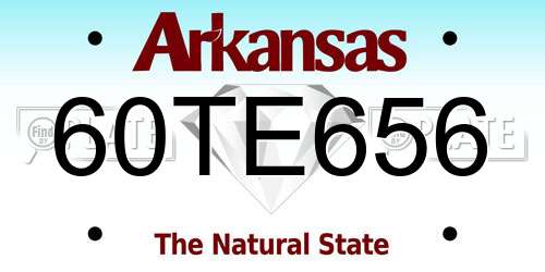 60TE656 Arkansas License Plate