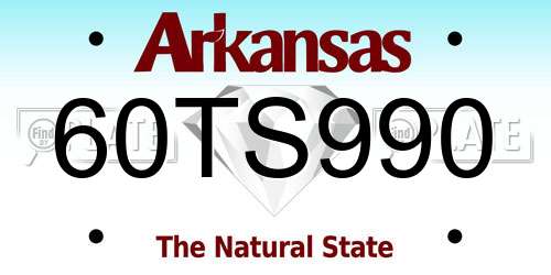 60TS990 Arkansas License Plate