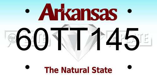 60TT145 Arkansas License Plate