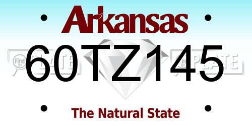 60TZ145 Arkansas License Plate