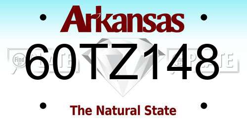 60TZ148 Arkansas License Plate