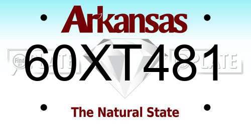 60XT481 Arkansas License Plate