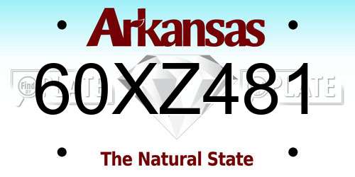 60XZ481 Arkansas License Plate
