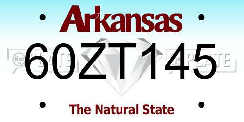60ZT145 Arkansas License Plate