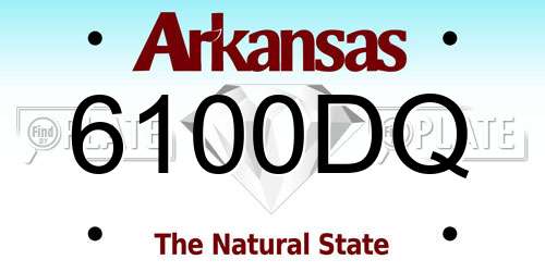 6100DQ Arkansas License Plate