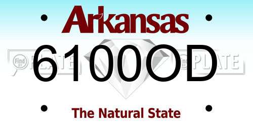 6100OD Arkansas License Plate