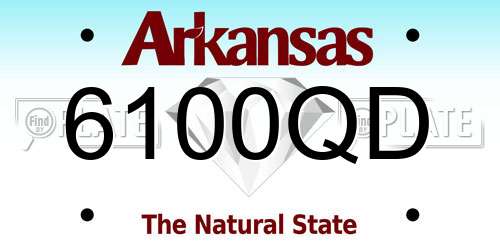 6100QD Arkansas License Plate