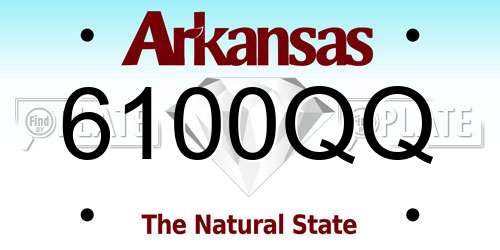 6100QQ Arkansas License Plate